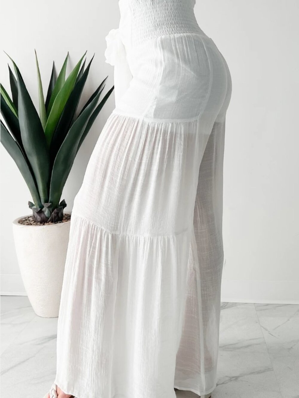 That Time Of Year Tiered Flowy Pants (BLACK) - Picture 4 of 7